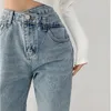 Yüksek Bel Mavi Jeans Harajuku Kore Ulzzang Denim Pantolon Vahşi Günlük Casual Kız Gevşek Pantolon Streetwear Jean Femme 220402