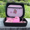 Glass Pipe Cigarette Maker Rolling Tray Cigarette Herb Grinder Pink Set Lady Hornet Portable Smoking Set