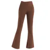 06 Women Yoga Flared Pants High Waist Wide Leg Sports Trousers Solid Color Slim Hips Loose Dance Tights Ladies Gym Ps Size Leggings Running Sweatpants2454597