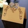 Wedding Invitations 50 pcs Laser Cut Heart Shape Table Name Place Business Card Decoration Seat Gold Pink Card Party Favor Placement