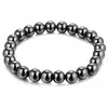 Bracciale per terapia magnetica con perline a sfera in ematite nera da 8 mm. Bracciale in pietra magnetica per alleviare l'artrite, mal di testa, gioielli per alleviare lo stress