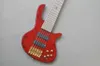 Factory Custom 6 Strings Red Body Body Electric Guitar com bordo verniz 24 Frets Hardware de ouro