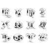 Шарм из стерлингового серебра 925 пробы с серебряным покрытием 12 созвездий Лев Козерог Дева Водолей из бисера Fit Pandora Charms Браслет DIY Ювелирные аксессуары