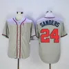 Vintage Deion Sanders # 24 Baseball Jerseys Hommes SF Atlanta Cincinnati 1991 Rouge Bleu Cousu Chemises