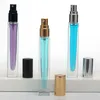 Mini botella de Spray de fragancia, botella de aceite esencial de vidrio transparente redonda, atomizador, botellas cosméticas vacías portátiles de viaje, 10ML
