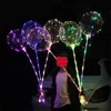 Decorazione per feste Palloncino Bobo a LED con bastone da 31,5 pollici Palloncino a stringa da 3 metri Natale Halloween Matrimonio Compleanno