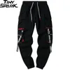 Hommes Hip Cargo Pantalon Streetwear Harajuku Joggers Tactique Zipper Poches HipHop Swag Ruban Harem Track Pantalon 220330