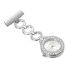 Diamant sjuksköterska klockor klipp-on fob brosch hängande sjuksköterska quartz watch mode lyx kristall män kvinnor unisex full stålficka klocka relogio klocka