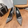 Fashion Sandals Rhinestone Leather Pumps Pointed Toe Stiletto Dress Shoes Sizes 35-39