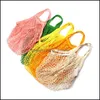 Borse portaoggetti Organizzazione domestica Housekee Garden Fl Cotton Net Shop Bag Mti Colors Two Type Food Vegetable Fruit Tote Back Package 5 5Hy L2