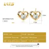 Saplama Avrupa ve Amerikan Basit Kristal Aşk Küpeleri Kadınlar için Zirkon Şeftali Kalp Kore Zarif Moda Jewelrystud22 FARL22