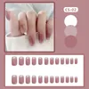 Faux ongles 24pcs presse midi sur les ongles rose halos coloration style doux couverture complète manucure salon bricolage art amovible gagner du temps NIN668 Prud22