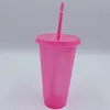 500ml 710ml Yaratıcı Pullar Plastik Şişe Plastik İçme Tumbler Kapak ve Saman Yaz İçkisi Suyu Kupası Çok Renkli Z11