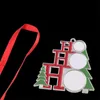 Sublimation Blanc Blanc Métal Décorations de Noël Transfert de chaleur Père Noël Pendentif DIY Arbre de Noël Ornements Cadeaux FY4756 0804