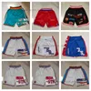 Basketball Short Real Embroidered Pocket Shorts JUST DON Mitchell and Ness With 4 Pocket Zipper Sweatpants Mesh Sport Pants
