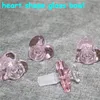 14 mm männliche Glasbong, rosa Liebesschale, dick, Pyrex, bunt, Wasserpfeife, Herzform, Rauchglasschalen für Silikon-Wasserpfeifen, Dab-Rigs