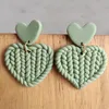 Dangle & Chandelier Fall Winter Handmade Cute Knitting Braided Pattern Heart Shape Polymer Clay Earring Sets Women JewelryDangle