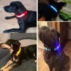 7 cores luzes led coleiras de cachorro night segurança antilost piscando nylon colar de colar de animais de estimação em colarinho escuro para cães pequenos 220713