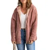 Felpe con cappuccio da donna maniche lunghe Solid Fuzzy Fleece aperto davanti gilet con cappuccio giacche giacche outfit con tasca L220725