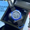 Bioceramic Moonswatch Swiss Quqrtz Chronograph Mens Watch SO33N100ミッションへのミッション42mmリアルネイビーブルーセラミックブラックナイロンwith219b