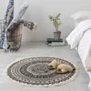 Round Cotton Linen Carpet For Living Room Kids Nordic Bedroom Area Rugs Non-slip Floor Mat Entrance Doormat Home Decor