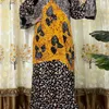 Стиль цветочный рукав африканский дасики цветочный принт хлопок абая кафтан элегантная леди летние макси -платья vestidos 220714
