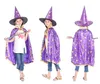 Party Supplies Halloween Cloak Cap for Festival Fancy Dress Children Costumes Witch Wizard Gown Robe and Hats Costume Cape Kids SN4576