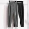 Women's Plus Size Pants 155Kg Spring Autumn High Waist Business 4XL 5XL 6XL 7XL 8XL 9XL Loose Trousers Casual Black GrayWomen's