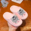 Roze konijnen slippers slippers zomer niet-slip bad cartoon huishouden kinderen konijn voor tienermeisjes en jongens 220427