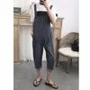 Men's Pants 2022 Men Clothing Hair Stylist Fashion Catwalk Black Striped Straps Rompers Bib Plus Size Costumes