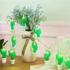 Strängar led kaktus strängljus fairy trädgård girland gardin lampa 2022 år jul dekoration vardagsrum hoilday fest utomhus strin
