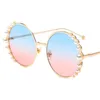 Lunettes de soleil rondes luxe femmes perle concepteur dames lunettes de soleil 2022 mode été nuances lunettes de soleil