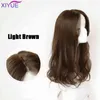 Синтетические парики волос косплей xiyue Long Synthetic Curly Wigs с центральными ударами Натуральные темно -коричневые для женщин косплей теплостойкий волокно 220225