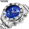 ساعة Wristwatches Watches Watches Watch Mens Quartz Stafless Steel Clock Fashion Chronograph Man Relogio Masculino Wach