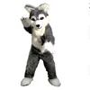Longo cinza lobo mascote personagem de desenho animado tamanho adulto longteng traje de alta qualidade personagem de desenho animado tamanho adulto longteng