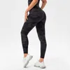 L-311 Lu Lu Yoga Capris Camo Gym Leggings Running Fitness Women Tights Direct Spray Printed Pants Sport Activewear Trouses