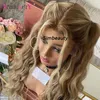 Indian 30Inches Human Hair Wigs with Baby Hairs 250Density Deep Wave Glueless Ash Blonde 13x4 Transparent Lace Front Wigs