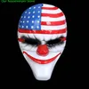 1 adet toptan PVC Cadılar Bayramı Maskesi Korkunç Palyaço Parti Maskesi Payday 2 Masquerade Cosplay Cadılar Bayramı Korkunç Maskeler F0715