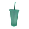 700 ml 24 oz de qualité alimentaire PP en plastique paillettes tasse couleur pure paille paillettes tasses réutilisable en plastique bouteille d'eau Drinkware fournitures 6071 Q2