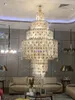 Unique Design Crystal Chandeliers Lights Fixture LED Light American Modern Chandelier Luxury European Hanging Lamp Big Long Droplight Home Indoor Lighting