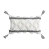 Coussin / oreiller décoratif glands blanc gris broderie housse de coussin nordique décor à la maison 45x45 touffeté taie d'oreiller géométrique canapé oreiller lombaire
