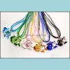 Hänge halsband hängsmycken smycken grossist 6st handgjorda murano lampwork glas blandade colorf härlig katt penda dhgym