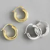 Hoop & Huggie Sterling Silver Chunky Earrings For Women Punk Ear Jewelry 2022 Wholesale Aretes Creole HuggiesHoop