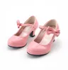 Sapatilhas princesa sapatos de dança de couro meninas festa arco brilhante cor vermelha sólida moda de salto alto para crianças 220920