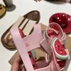 Designer de luxo crianças minis melissa infantil sandálias sapatos de frutas desenho animado de abacate garotas meninas bebês penas de cristal de borracha rosa sandalses vermelhos melissas sapatos de praia