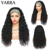 Pannbandspekalera Human Hair Water Wave Brasilian Remy Wigs For Black Women Glueless Machine Made Curly Fast Delivery Yarra 220609