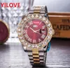 Uitverkoop Luxe Romeinse Bling Hip Hop Volledig Iced Out Horloge 43mm Quartz Grote Strass Diamanten Horloges Heren Week Tijd Dag Datum Roestvrij Staal Polshorloge montre de luxe