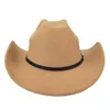 Hiver automne Vintage Western Cowboy chapeau pour hommes 8CM large bord Gentleman Lady Jazz Cowgirl chapeaux Sombrero Hombre casquettes