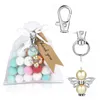 Schlüsselanhänger-Set mit 30 Engels-Schlüsselanhängern mit Geschenktüten und Dankeschön-Geschenkanhängern, Gastkommentar für die Baby-Brautparty. Schlüsselanhänger