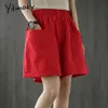 Jitimoky High Talisted Shorts Womens Summer Boot -Boy Odzież Czarna moda bluza Elastyczna talia Zielona czerwona 220427